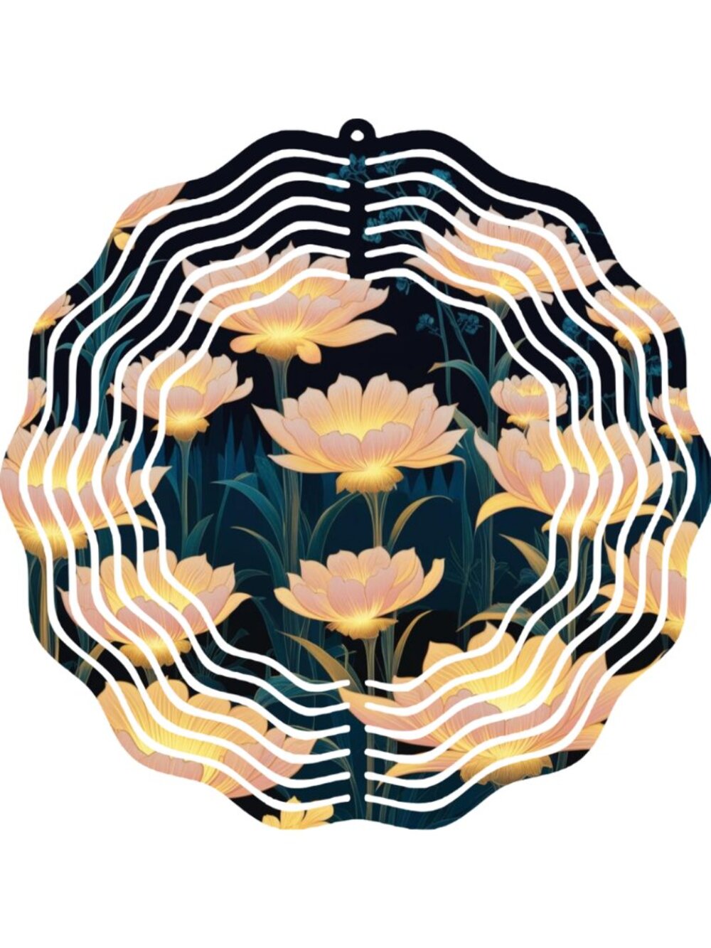 10" Floral Wind Spinner Outdoor Garden Patio Decor Kinetic Metal Art 3D Flowers